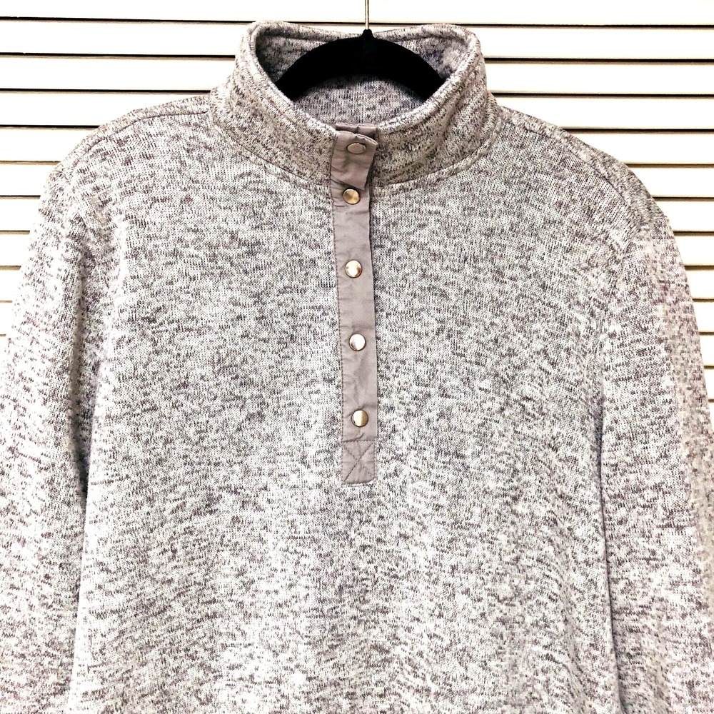 Simply Southern 1/4 Snap Sweater Womens L XL Gray Pullover Activewear Cozy Comfy - Picture 3 of 5